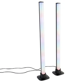Stolná lampa čierna vrátane LED s diaľkovým ovládaním a RGB - Arnold