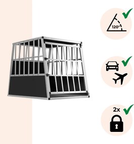 Prepravka pre psa BRUNO, 66x90x72cm, strieborná/čierna Jurhan