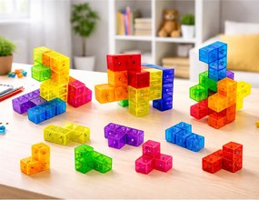 LEAN Toys Magická skladačka Magická kocka 156 kariet s výzvou 9 el.