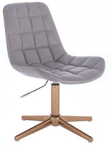 LuxuryForm DESIGN Stolička PARIS na zlatom kríži - šedá