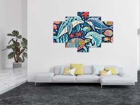 Obraz – Kreslené vodné zvieratká (150x105 cm)