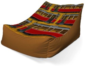 Sablio Sedací vak Lounge Pražské historické električky Žltý Pattern - 120 x 100 x 80 cm