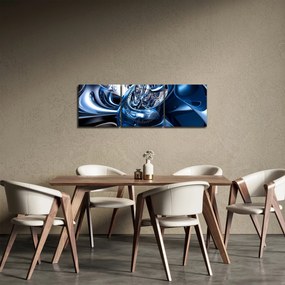 Obraz abstrakcie - kruhy (s hodinami) (90x30 cm)