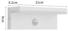 Brilagi -LED Vonkajšie nástenné svietidlo so senzorom TESSI LED/10W/230V biela IP54