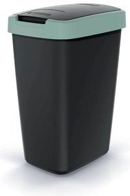 Odpadkový kôš s farebným vekom, 12 l, zelená / čierna