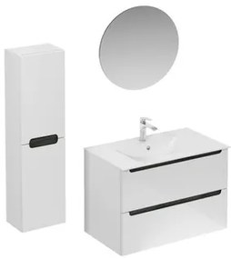 Kúpeľňová zostava s umývadlom vrátane umývadlovej batérie, vtoku a sifónu Naturel Stilla biela lesk KSETSTILLA005, 1 ks