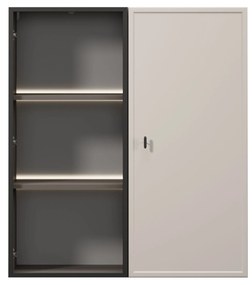 Závesná vitrína Lorini 100 cm - kašmírová / čierna úchytka T