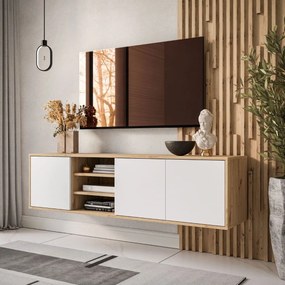 TV STOLÍK ALWIN DUB ARTISAN BIELY 156 cm