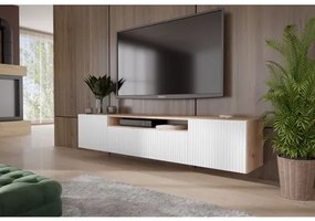 Závesný televízny stolík RTV Remo 180 cm Biela - Dub artisan