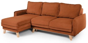 Variabilná oranžová menčestrová rozkladacia rohová pohovka Tori – Bonami Selection