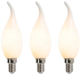 Sada 3 stmievateľných žiaroviek LED žiarovky F35 matných 3W E14