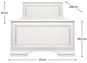 Jednolôžková posteľ 90x200 cm Kuito (alpská biela). Vlastná spoľahlivá doprava až k Vám domov. 1119570