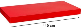 Nástěnná police STILISTA VOLATO - lesklá červená 110 cm