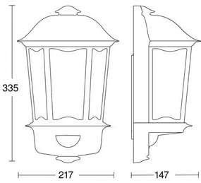 Steinel 644413 - Vonkajšie senzorové svietidlo L 190 S 1xE27/100W/230V IP44