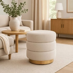 PROXIMA.store - Moderná taburetka Aura FARBA: béžová, Materiál: zamat