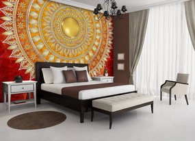 Fototapeta - Mandala v červenej (254x184 cm)