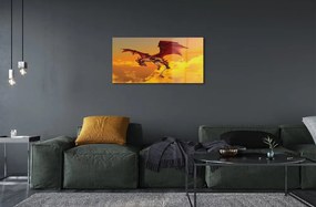 Sklenený obraz Zamračené oblohy drak 120x60 cm