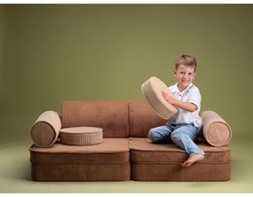 Hnedá menčestrová detská pohovka 132 cm Settee – Wigiwama
