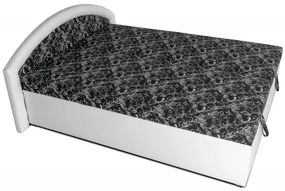 Polohovacie letisko Kamila, 200x180, bielo-čierna (k1 / č.19 / matrace A do 90 kg)