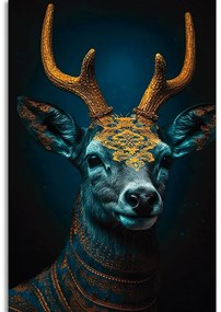 Obraz modro-zlatý jeleň Varianta: 40x60