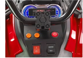 LEAN CARS Akumulátorová štvorkolka BDM0906 s nafukovacími kolesami, LED svetlami a MP3 prehrávačom – červená