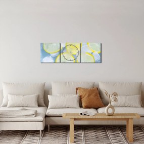 Obraz citróna v ľade (s hodinami) (90x30 cm)