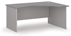 Ergonomický kancelársky pracovný stôl PRIMO GRAY, 1600 x 1200 mm, pravý, sivá/grafit