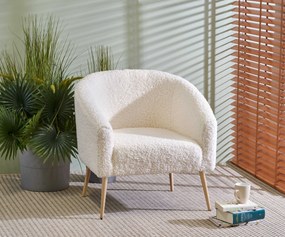 Relaxačné kreslo Goldie 2 (krémová + prírodná). Akcia -14%. Vlastná spoľahlivá doprava až k Vám domov. 1039476