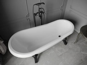 Mexen Retro, voľne stojaca vaňa 170 x 75 cm, biela, čierne nohy, 53251707500-70