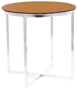 Konferenčný stolík Celena (jantárová + chrómová). Vlastná spoľahlivá doprava až k Vám domov. 1050075