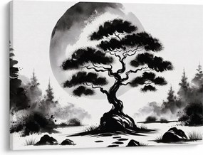 Obraz – Čiernobiela bonsai (70x50 cm)