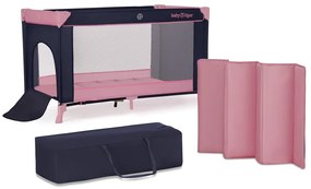 KINDERKRAFT - Cestovná postieľka Baby Tiger VIKI ružová