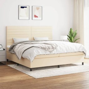 Boxspring posteľ s matracom krémová 200x200 cm látka 3141886