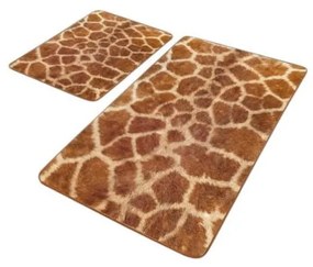 Hnedé zamatové kúpeľňové predložky v súprave 2 ks 60x100 cm – Mila Home