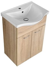 Aqualine Aqualine, KERAMIA FRESH umývadlová skrinka 51,1x74x34cm, dub platin, 50058