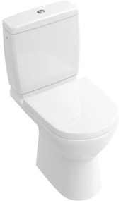 VILLEROY &amp; BOCH O.novo Compact WC misa kombi s hlbokým splachovaním bez vnútorného okraja, zadný odpad, 370 x 605 mm, biela alpská, 5689R001