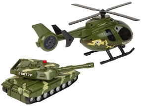 Lean Toys Vojenský tank a helikoptéra – zvukové a svetelné efekty