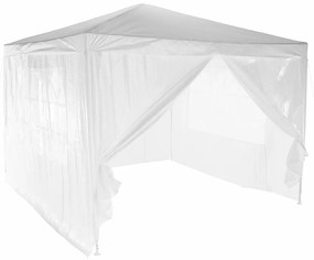 Záhradný párty stan, biela, 3x3 m, TEKNO TYP 1 + 4 bočné strany