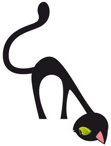 Samolepka Ambiance Curious Cat, 17 × 12 cm