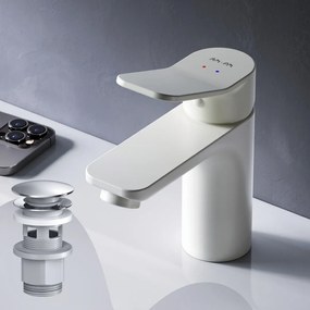 Umývadlová batéria AM.PM X-Joy FXA82133 jednopáková s odtokovým ventilom, biela