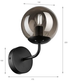 Brilagi - Nástenné svietidlo MALIVA 1xE14/15W/230V čierne/dymové