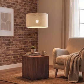 Závesné svietidlo na lanku SIRJA PLISADO 1xE27/15W/230V pr. 35 cm krémové