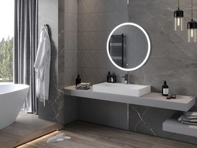 Mexen Oro, okrúhle LED podsvietené kúpeľňové zrkadlo 80 cm, 6000K, vykurovacia podložka proti zahmlievaniu, 9824-080-080-611-00