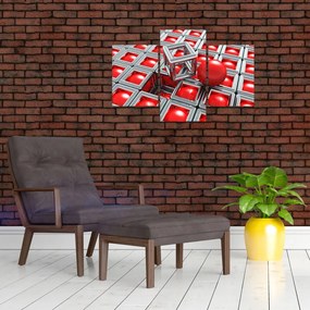 Obraz - 3D metalická abstrakcia (90x60 cm)