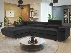 Rohová sedačka Terazuro Mini (čierna) (s úl. priestorom) (L)