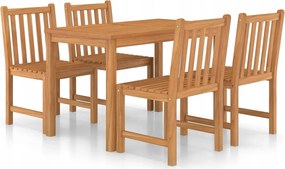 vidaXL 5-dielna obedová súprava do záhrady, 120 x 70 cm, masívne teakové drevo