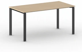 Rokovací stôl PRIMO INFINITY s čiernou podnožou 1600 x 800 x 750 mm, buk