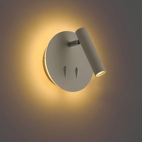 Moderná nástenná lampa béžová vrátane LED s USB-C - Croft