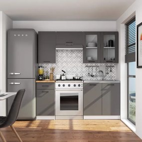 Horná kuchynská skrinka OLIWIA W80 H720 biela / sivá