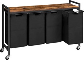 Koš na prádlo Vasagle Pietro 159 l hnědý/černý